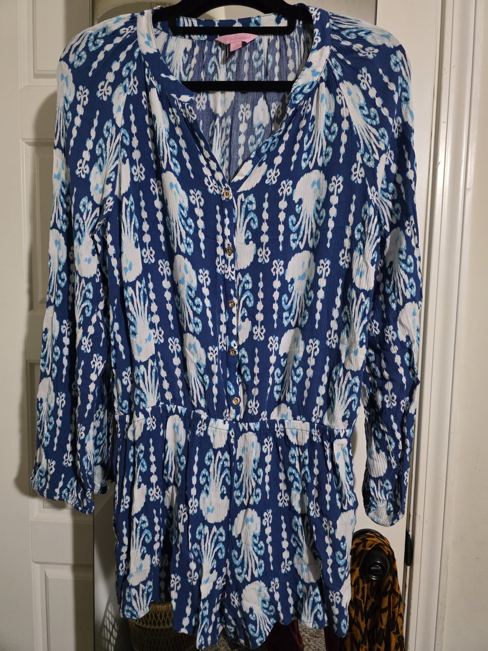 Lilly Pulitzer Navy and White Romper Med
